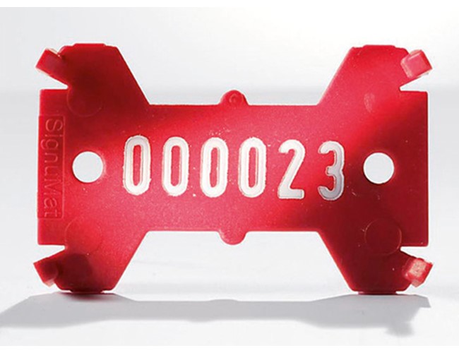Plaquettes numérotées Signumat - rouge